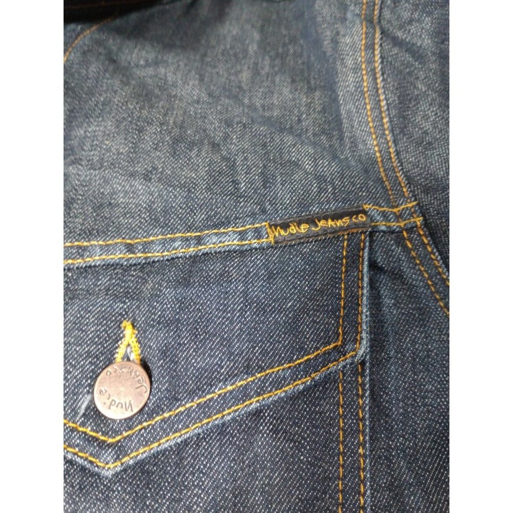 Nudie Jeans "Perry" Organic Cotton Blue Denim Button Up Jean Jacket Sz Medium - Picture 8 of 11